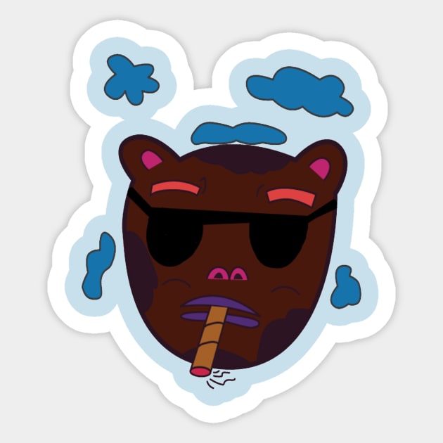 Chocolate Bear Smoking Sticker by BBOONIE